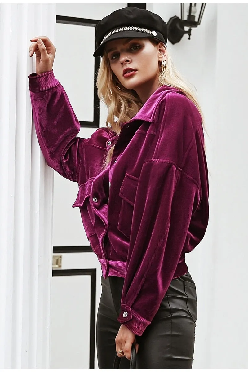 Shay Corduroy Jacket - Purple
