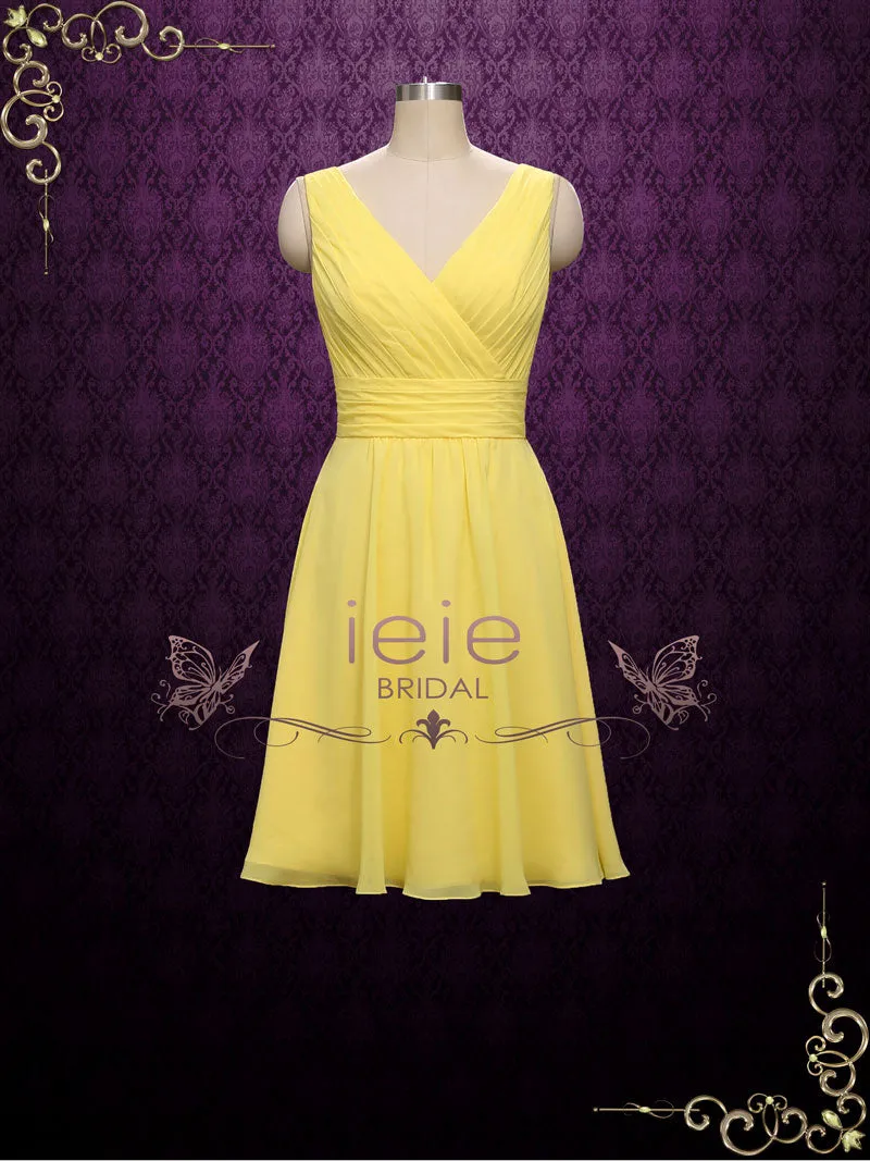 Short Chiffon Bridesmaid Dress | A1