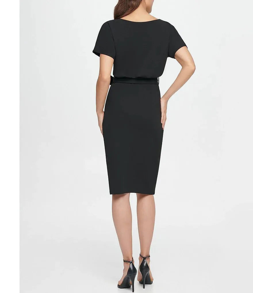 Short Sleeve Blouson Dress