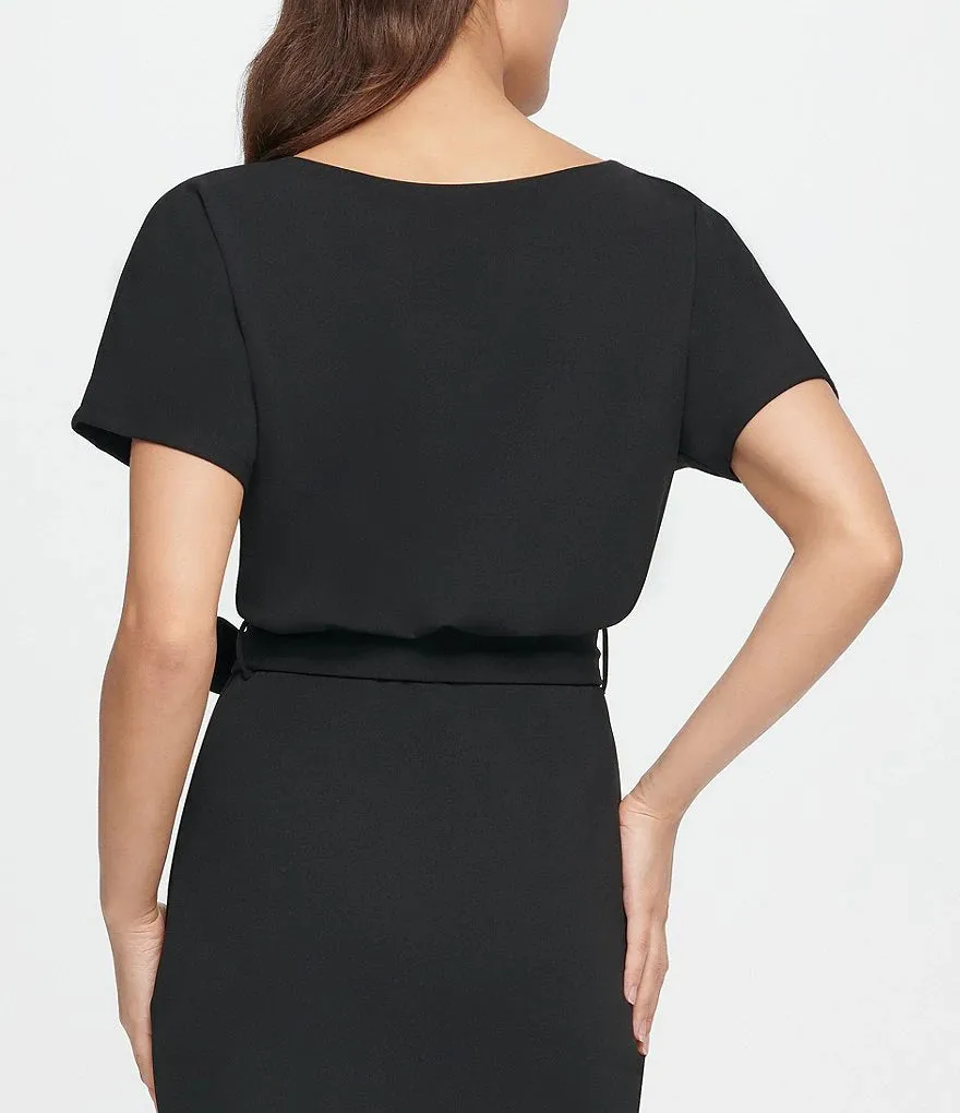 Short Sleeve Blouson Dress