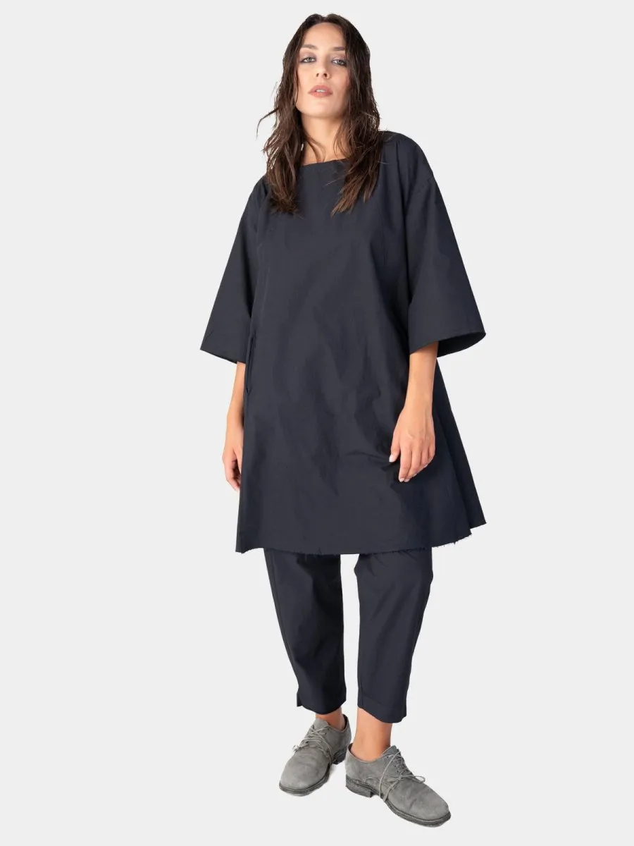 Short Sleeve Mini Cotton Swing Dress