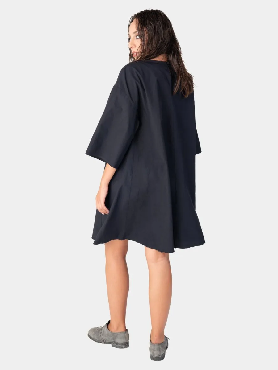 Short Sleeve Mini Cotton Swing Dress