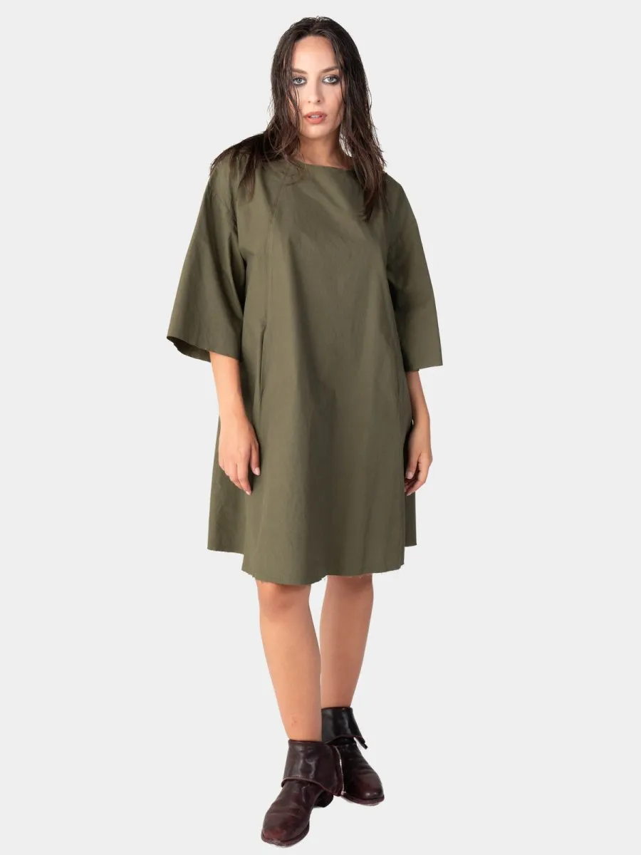 Short Sleeve Mini Cotton Swing Dress