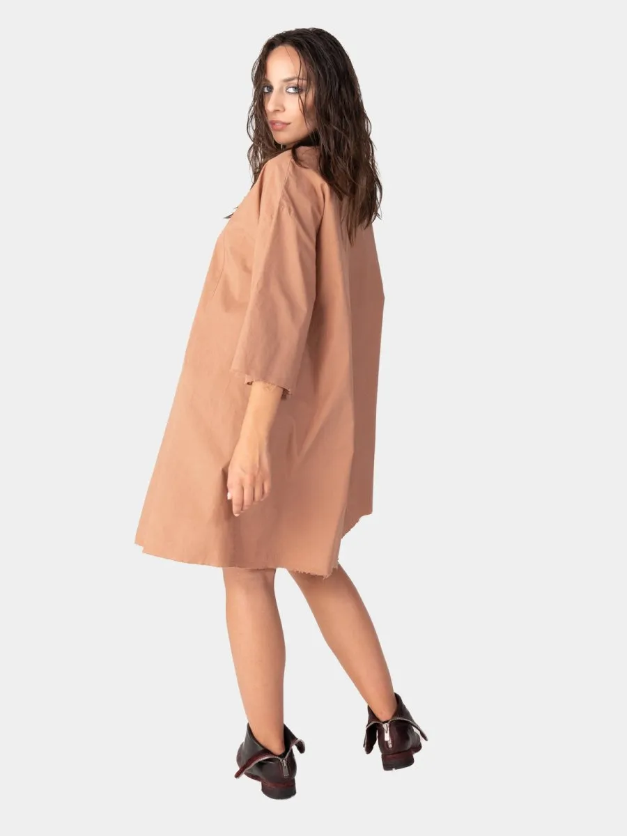 Short Sleeve Mini Cotton Swing Dress