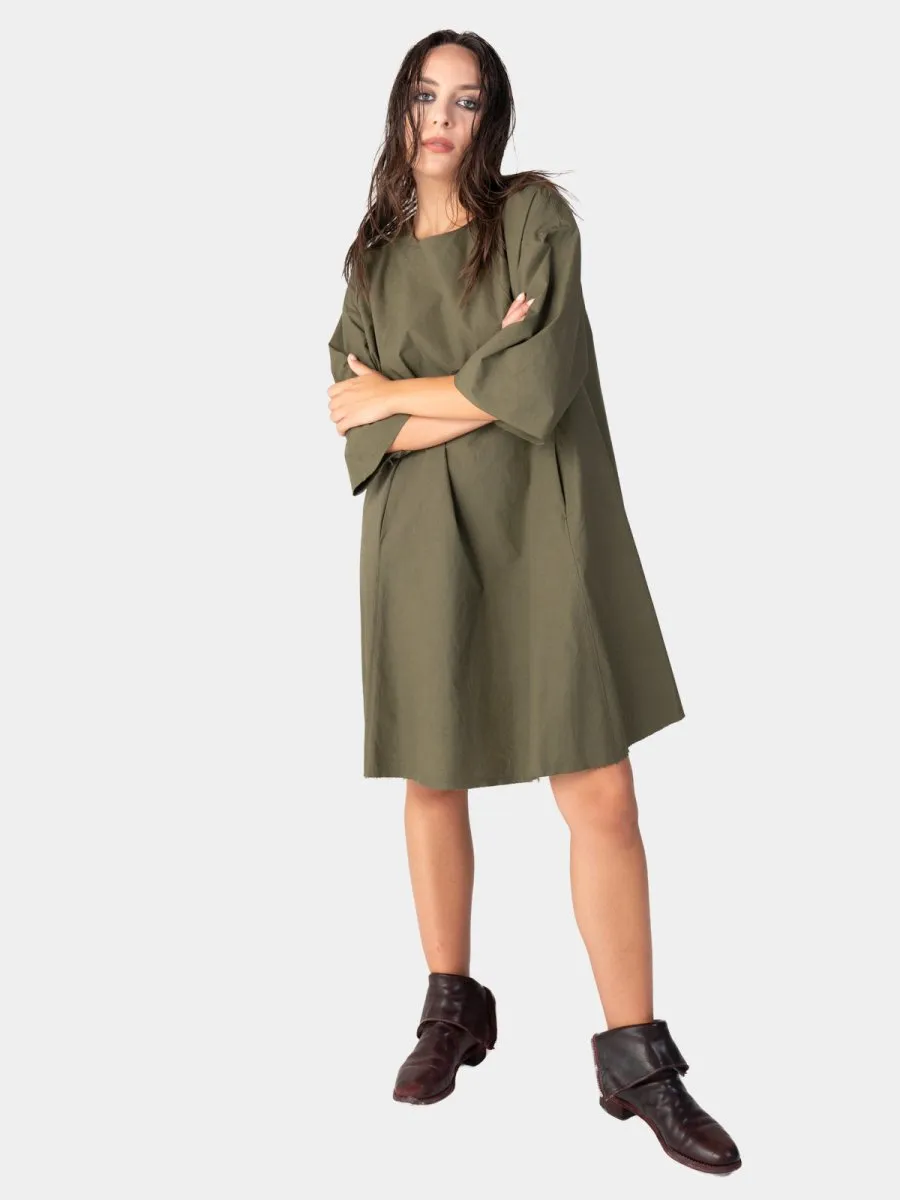 Short Sleeve Mini Cotton Swing Dress