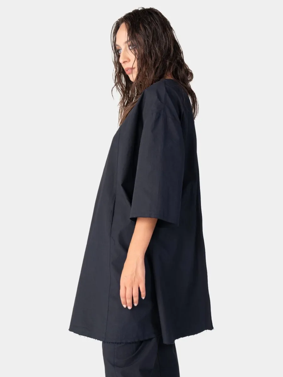 Short Sleeve Mini Cotton Swing Dress