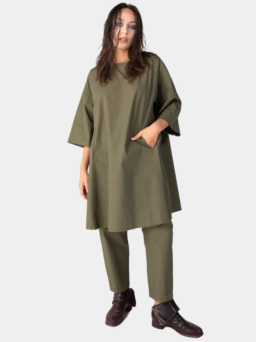 Short Sleeve Mini Cotton Swing Dress