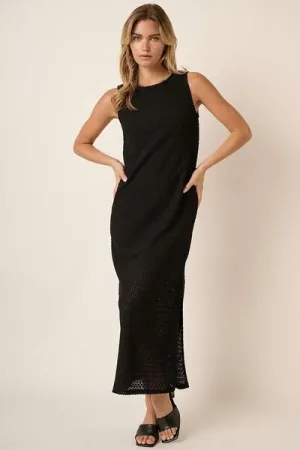 Side Slit Round Neck Sleeveless Dress