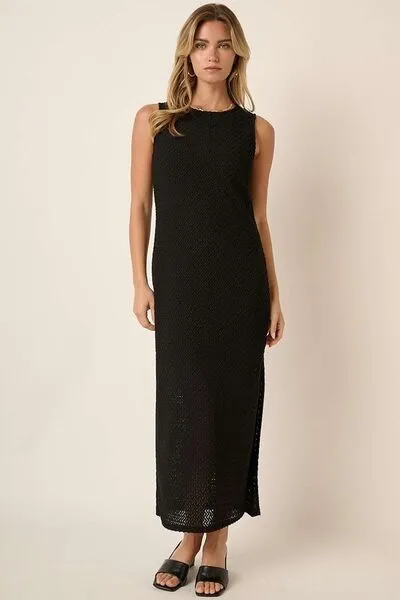 Side Slit Round Neck Sleeveless Dress