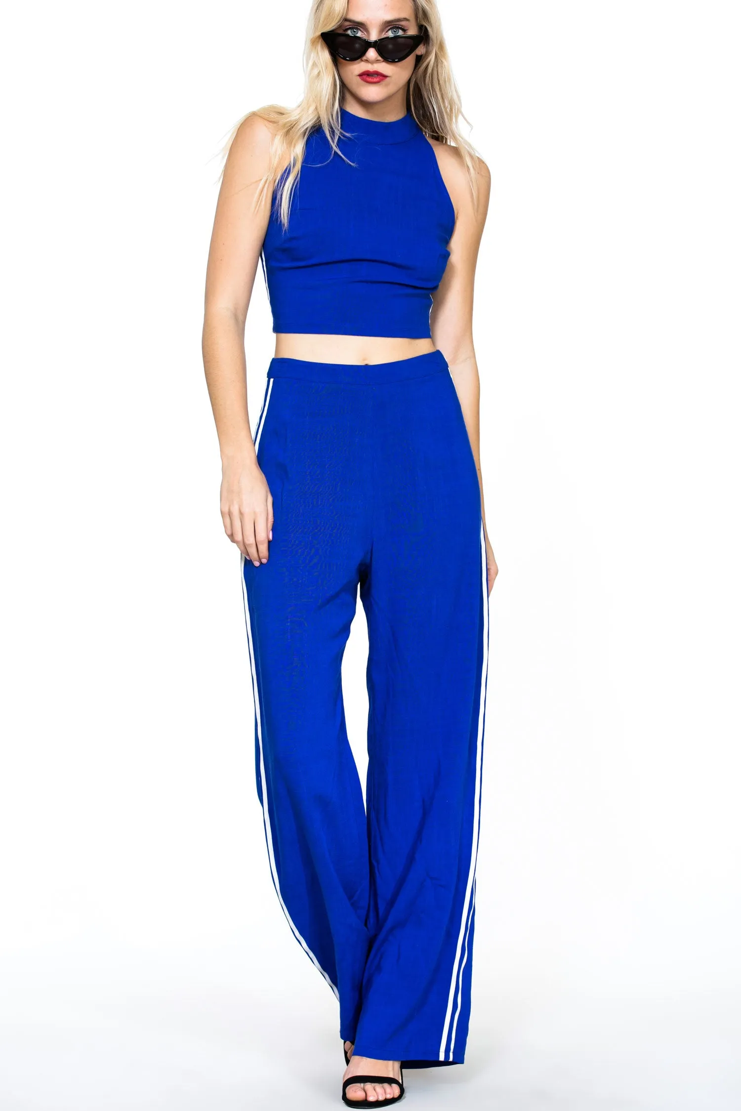 Side Stripe Wide Leg Pants