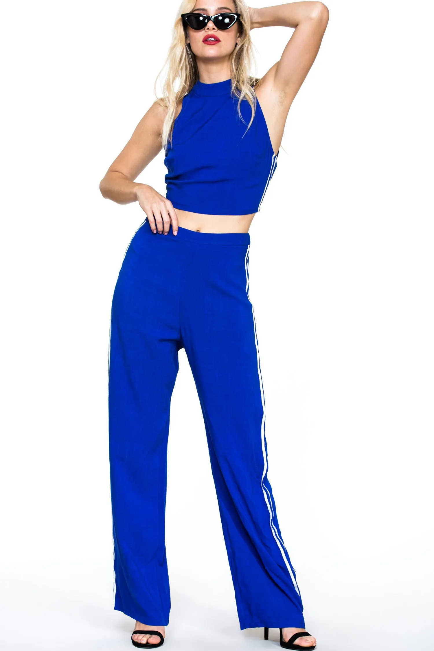 Side Stripe Wide Leg Pants