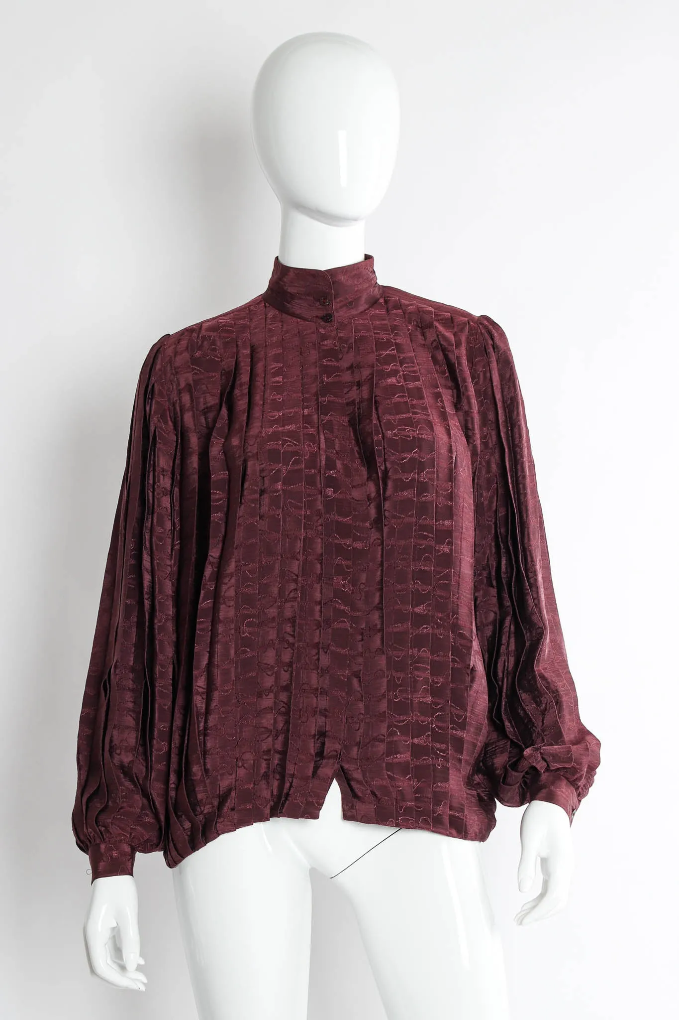 Silk Accordion Pleat Blouse