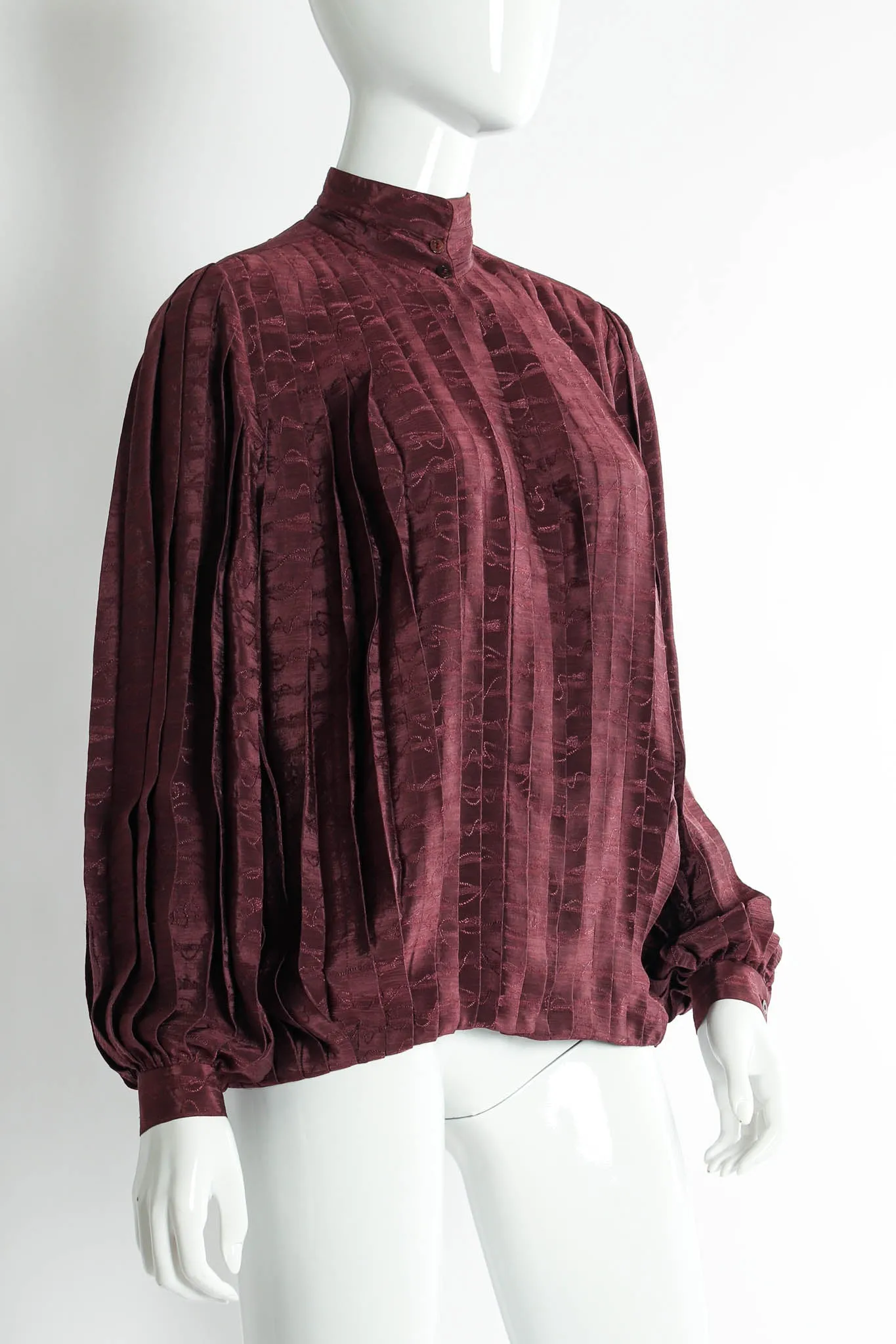 Silk Accordion Pleat Blouse