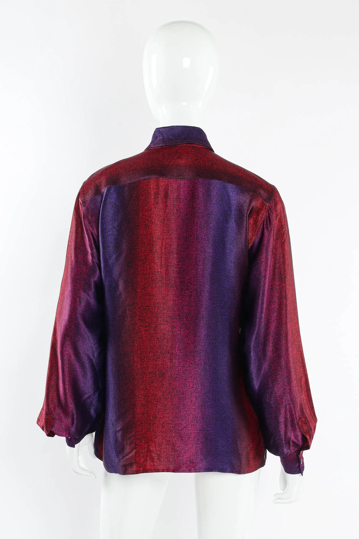 Silk Ombré Crosshatch Blouse