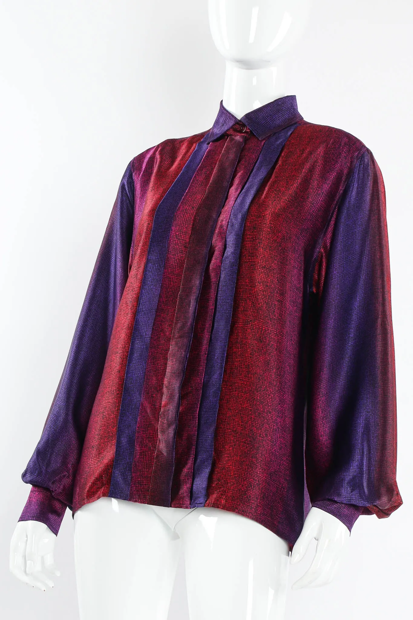 Silk Ombré Crosshatch Blouse