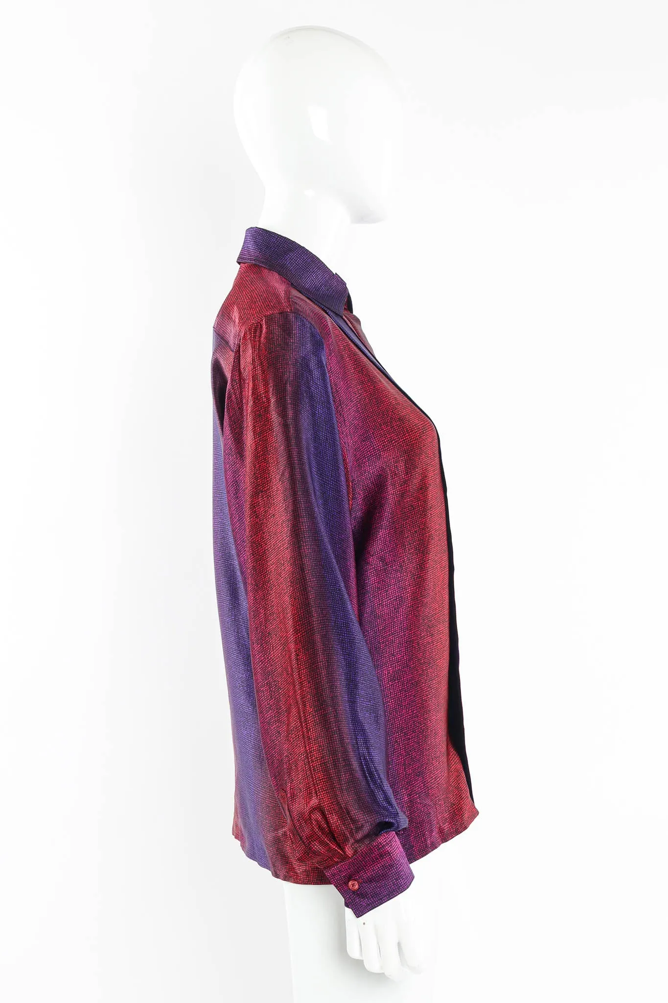 Silk Ombré Crosshatch Blouse
