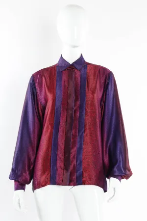 Silk Ombré Crosshatch Blouse