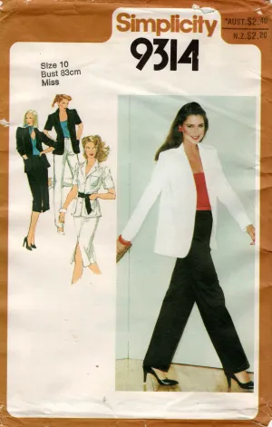 Simplicity 9314 Womens Skirt Pants & Shirt-Jacket 1970s Vintage Sewing Pattern Size 10 UNCUT Factory Folded