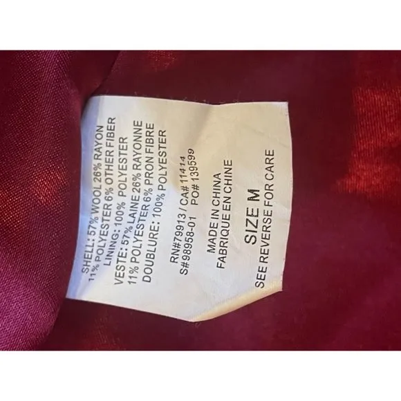 Size Medium BLACK WOOL-BLEND‎ MOTHERHOOD MATERNITY COAT Peacoat Jacket Winter