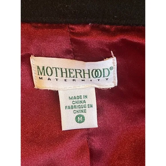 Size Medium BLACK WOOL-BLEND‎ MOTHERHOOD MATERNITY COAT Peacoat Jacket Winter
