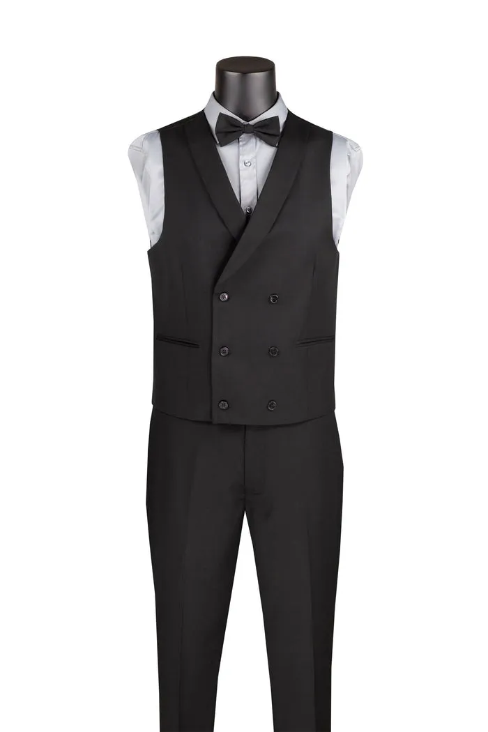 Slim Fit 3 Piece with Matching Bow Tie Tuxedo Black SV2K-5