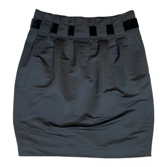 SOCA ST. JOHN BLACK HIGH WAIST VELVET BANDED GATHERED WAIST MIDI SKIRT **NWOT**