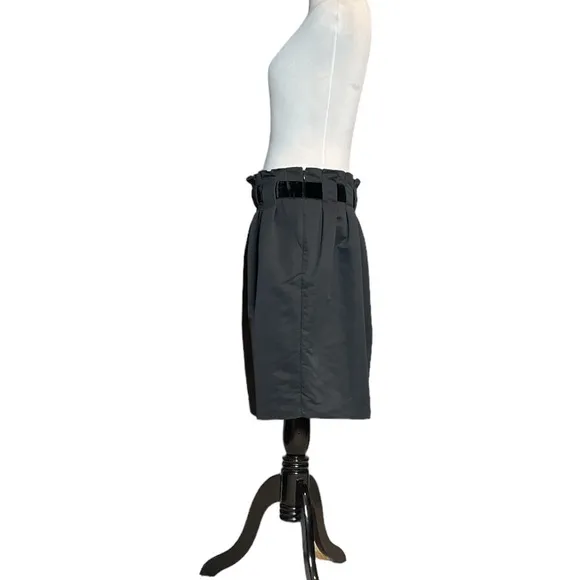 SOCA ST. JOHN BLACK HIGH WAIST VELVET BANDED GATHERED WAIST MIDI SKIRT **NWOT**