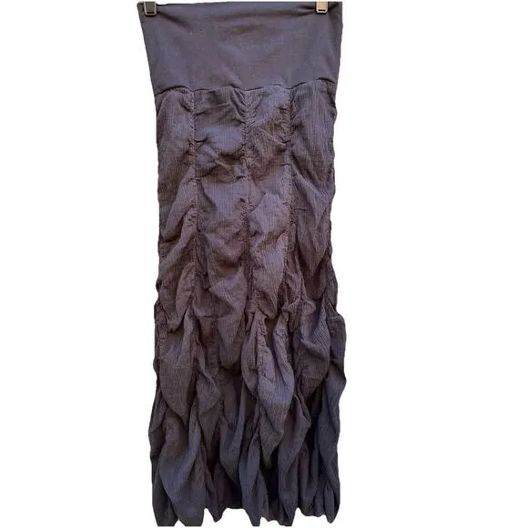 Solitare Skirt Black‎ Ruched Peasant Goth Whimsigoth Witchy Bubble , Size Small