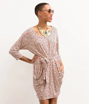 Sprinkle Of Colors Self Tie Dolman Dress