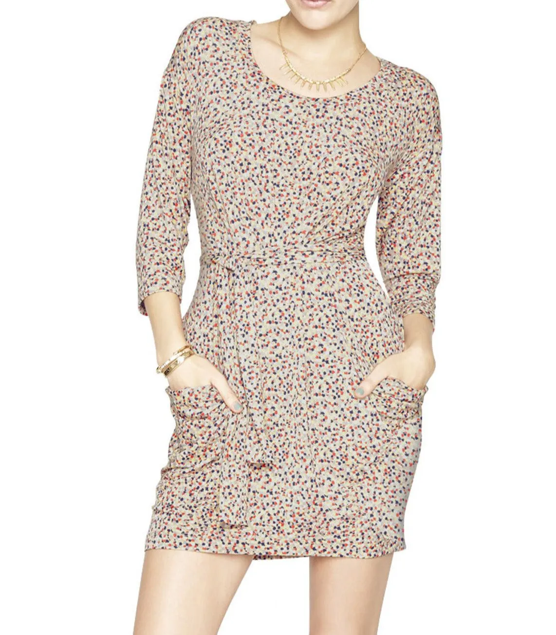 Sprinkle Of Colors Self Tie Dolman Dress