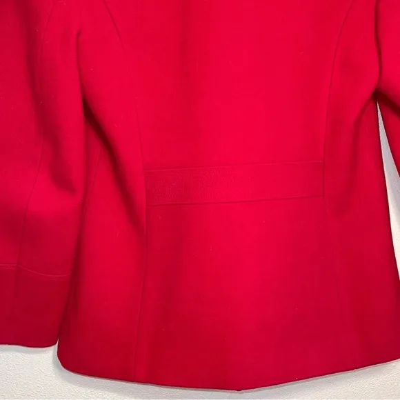 St. John’s Bay Cranberry Double Breasted Wool Pea Coat With Red Leather Gloves