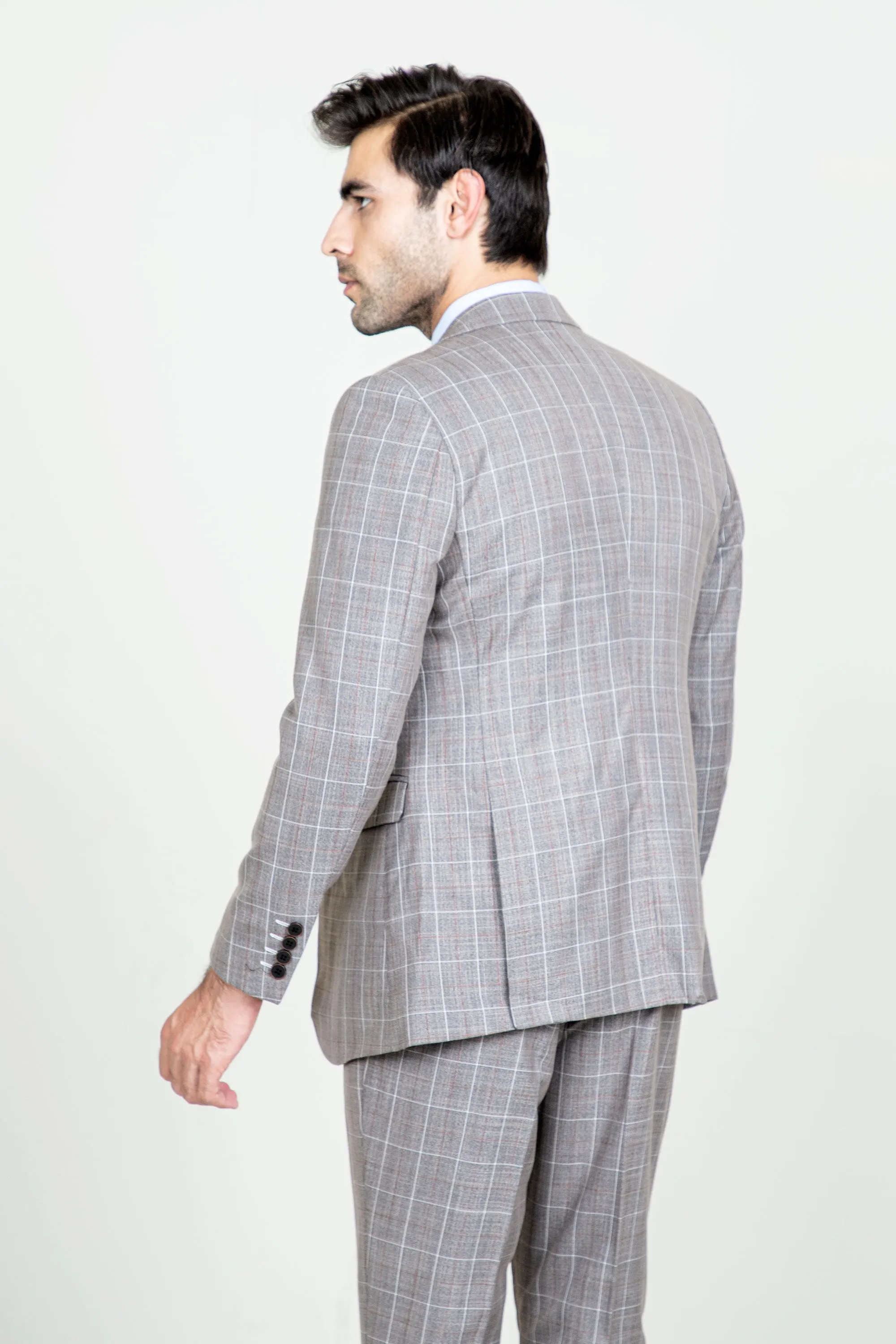 Stone Check Suit-2Pcs