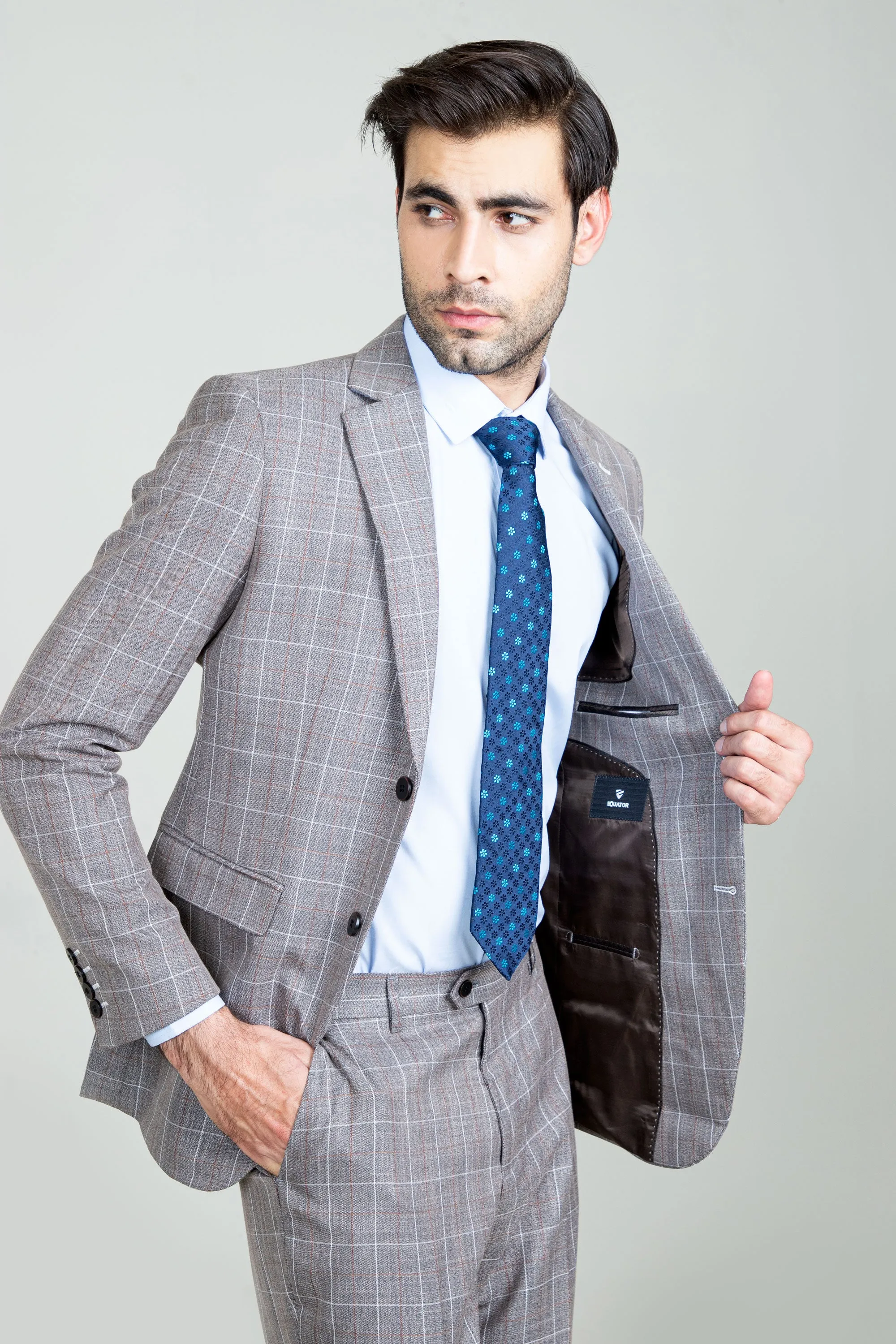 Stone Check Suit-2Pcs