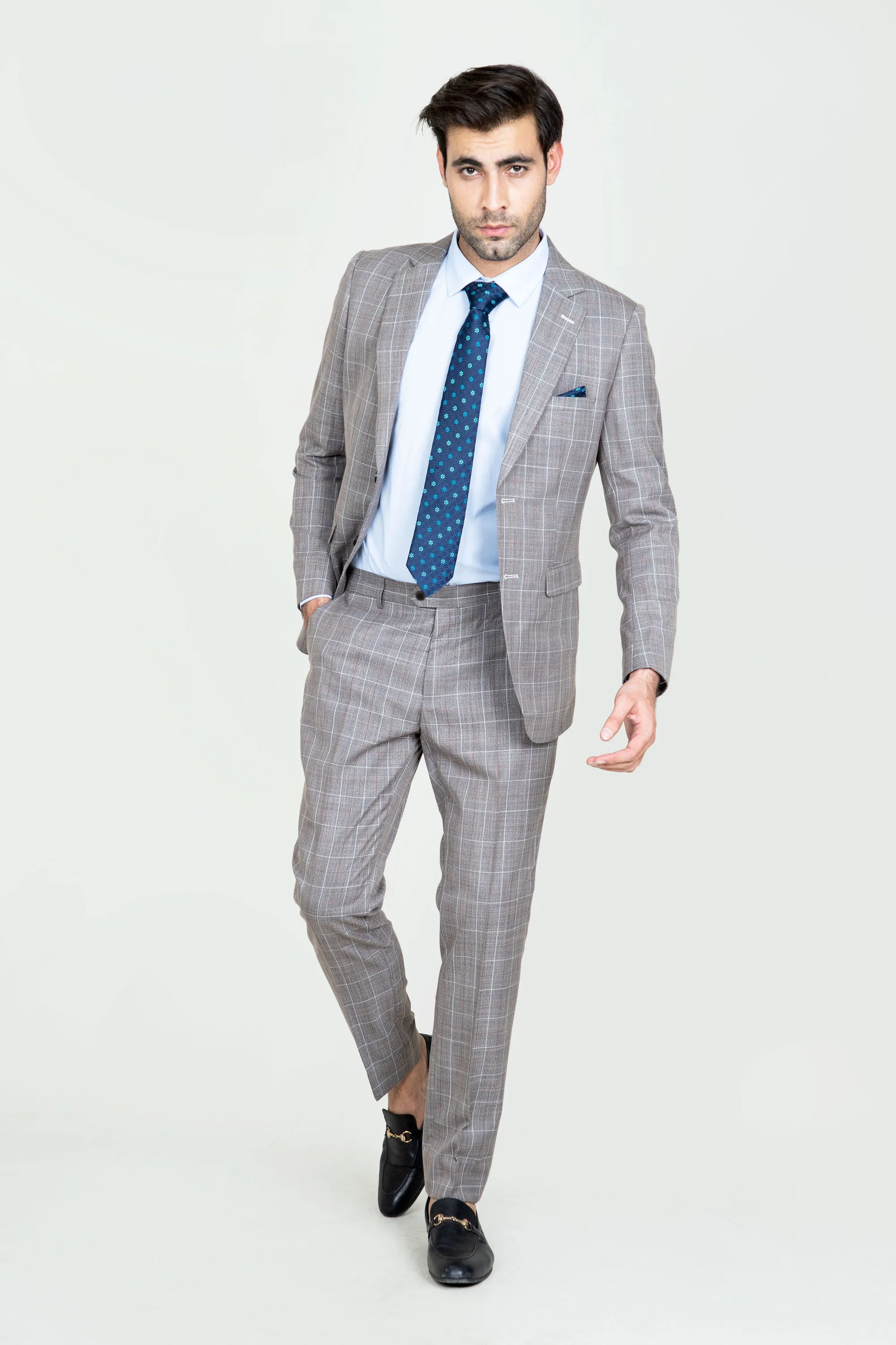 Stone Check Suit-2Pcs