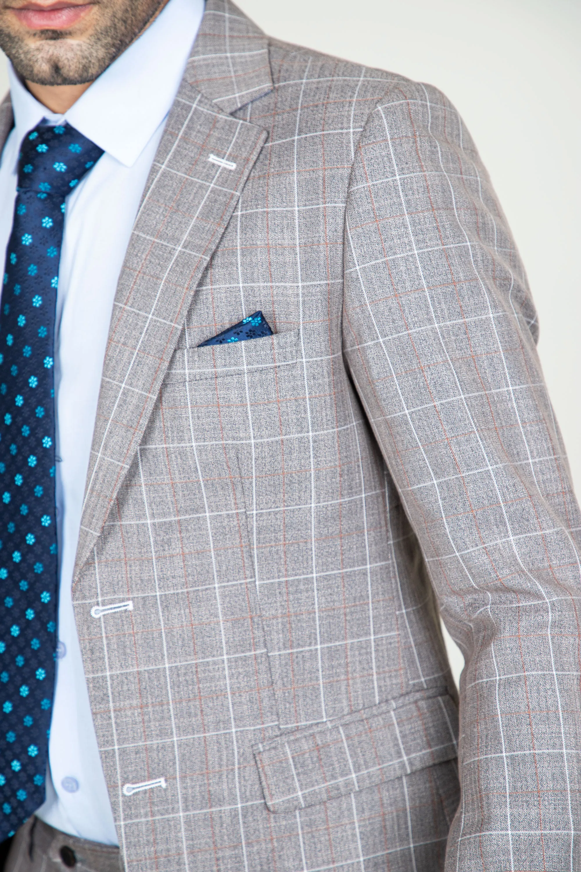 Stone Check Suit-2Pcs