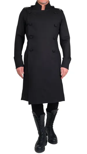 Stretch Military Style Long Jacket
