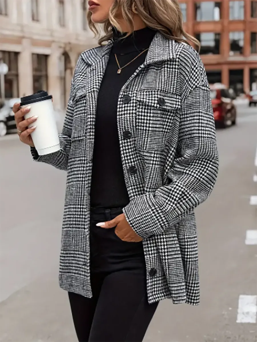 Stunncal Plaid Flap Pocket Jacket