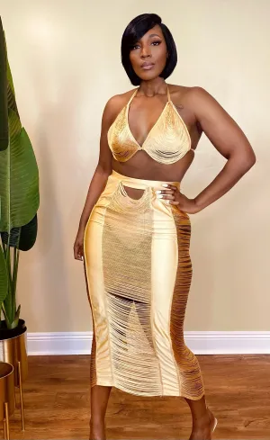 SUNKISSED SKIRT SET (GOLD)