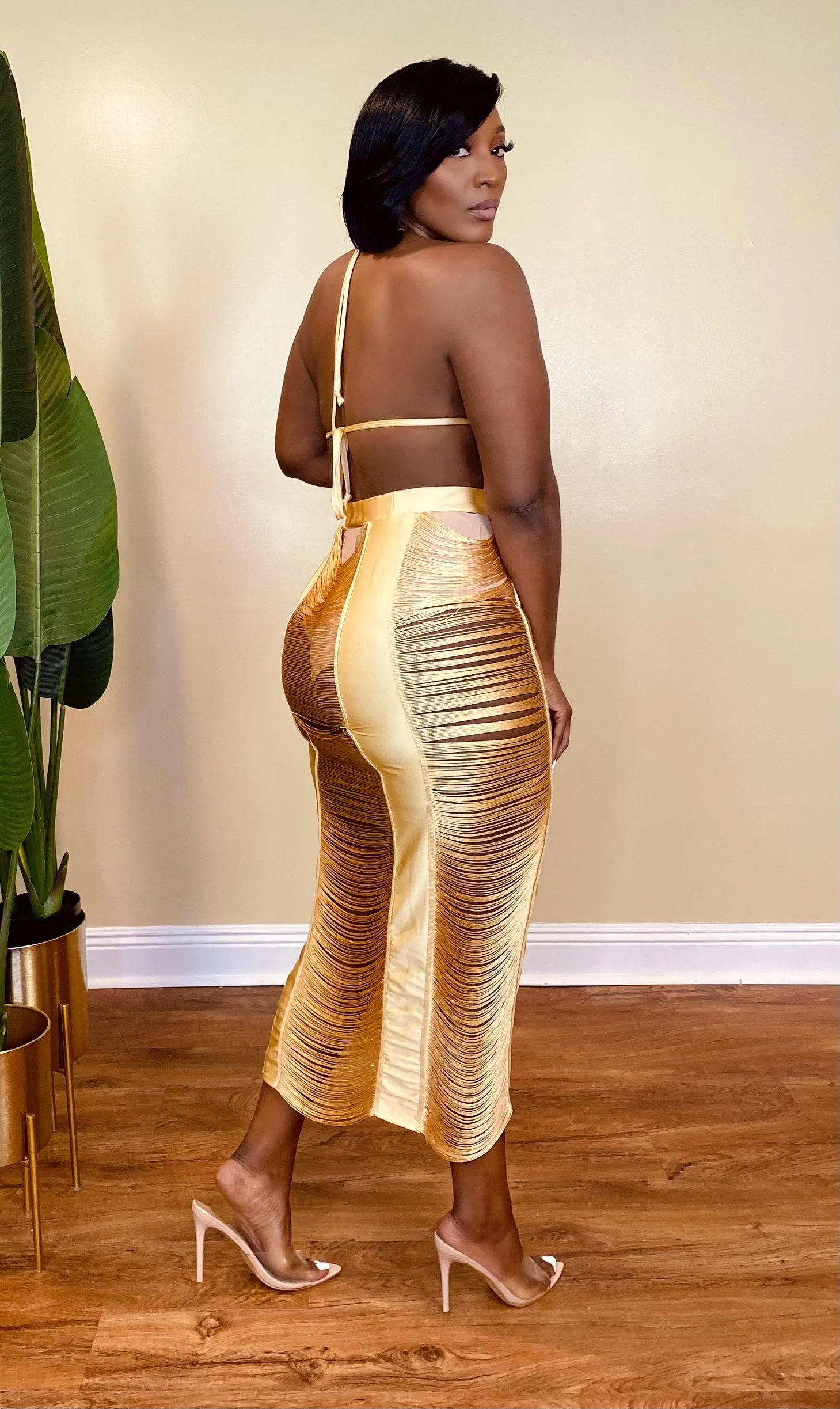 SUNKISSED SKIRT SET (GOLD)