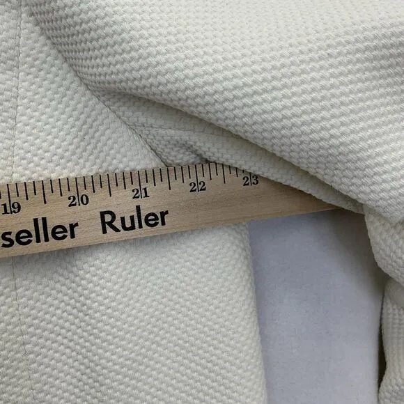 Talbots Blazer Jacket Lined Long Sleeves Women’s Size 16W Cream With Black Trim
