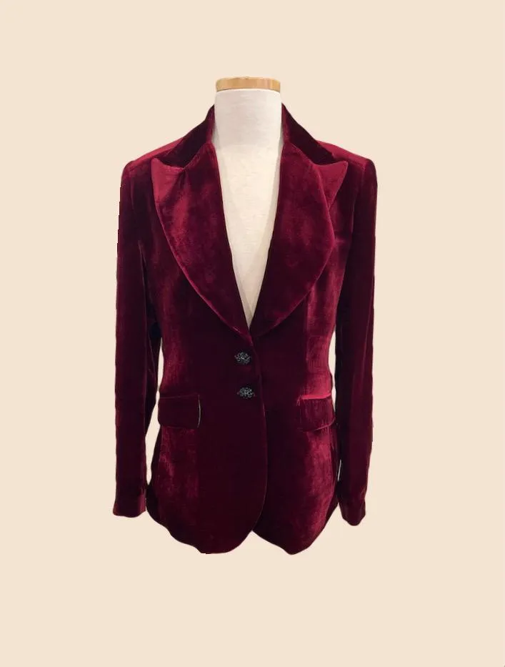 T.ba Swing Lux Jacket In Moss Silk Velvet