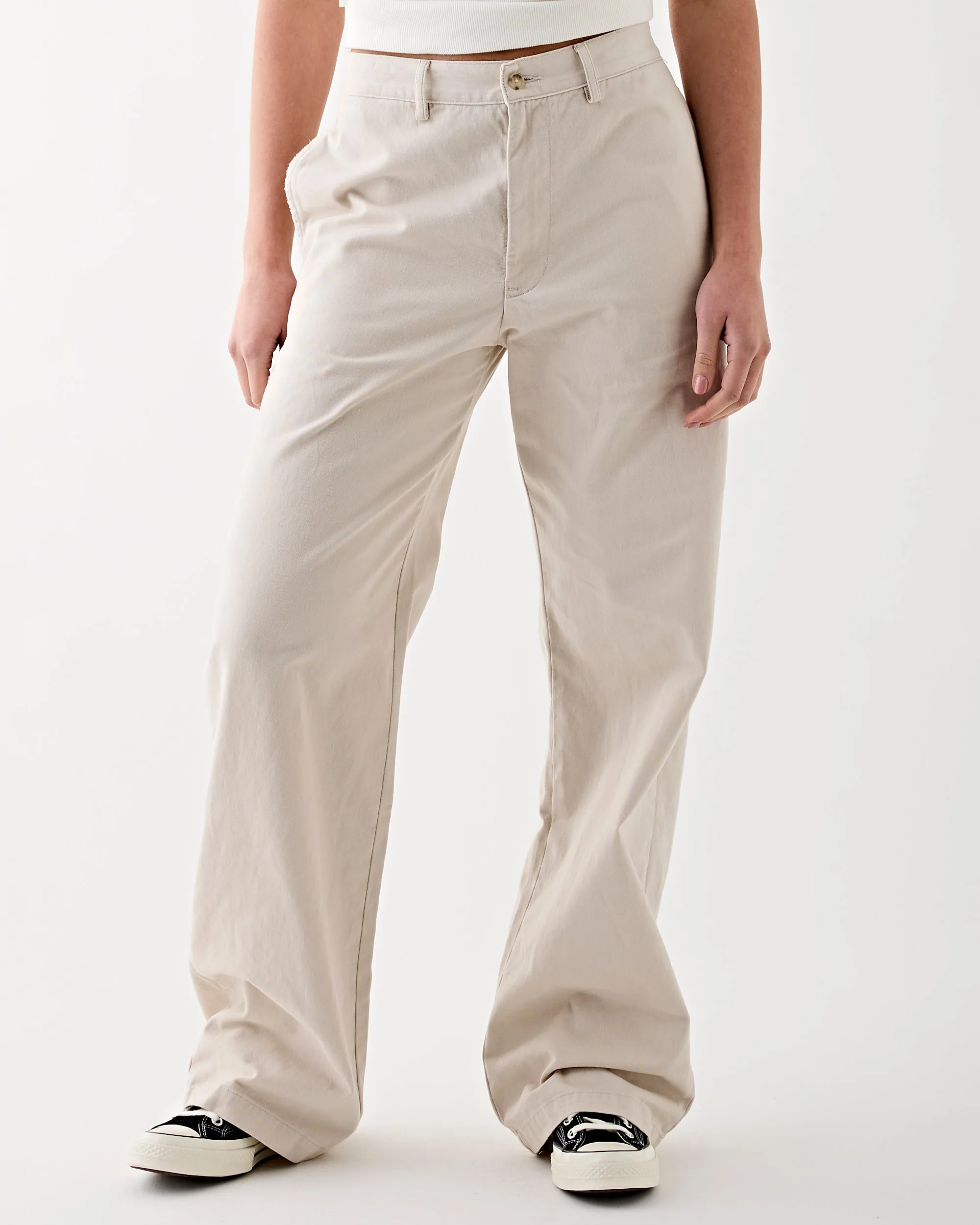 Teri Wide Leg Chino Ivory