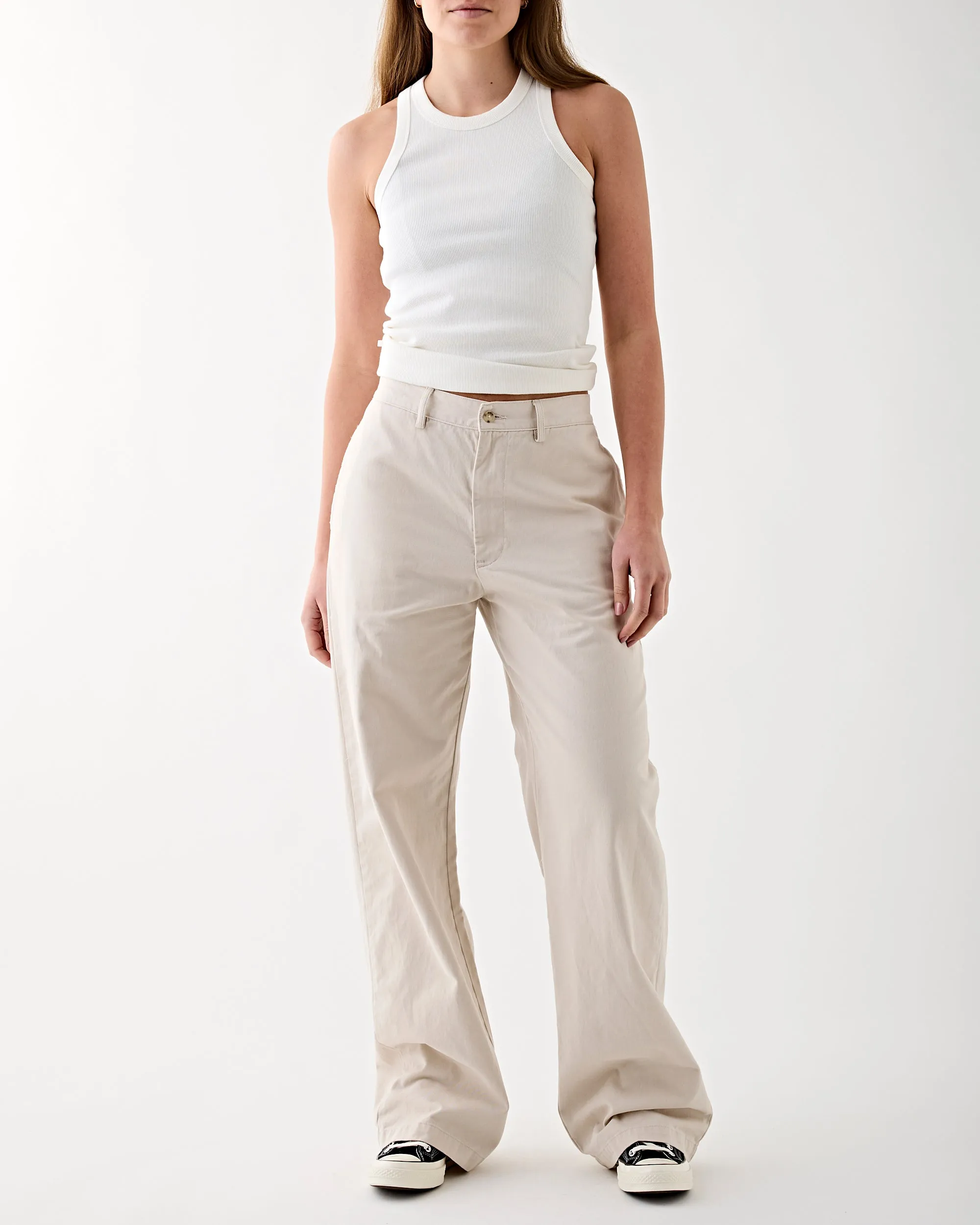 Teri Wide Leg Chino Ivory