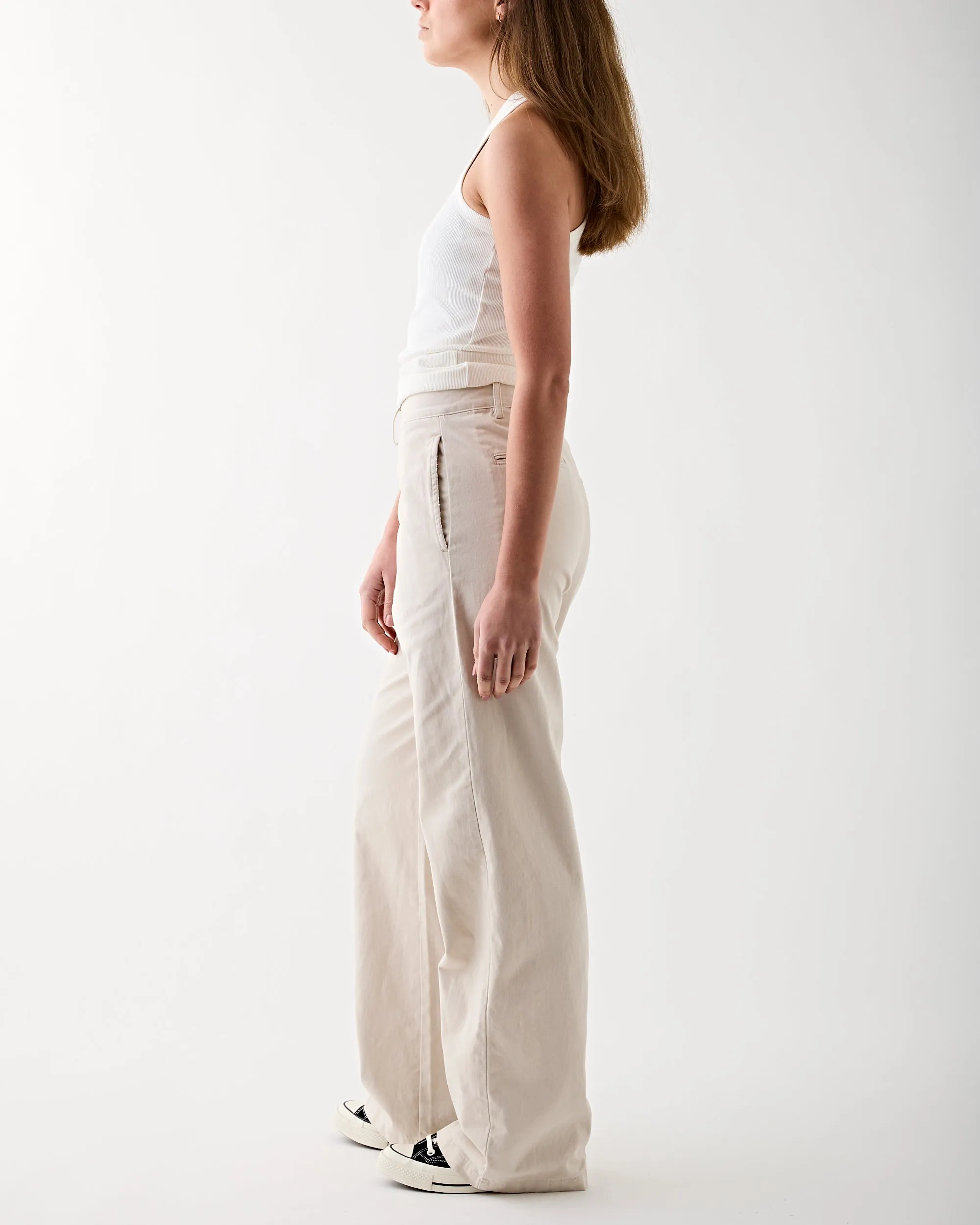 Teri Wide Leg Chino Ivory