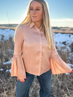 The Marfa Metallic Bell Sleeve Blouse