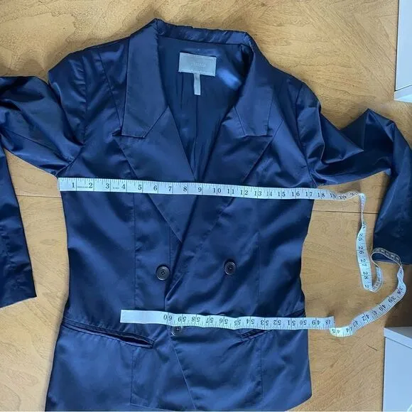 Theonne Navy Double Breasted Blazer Size Small