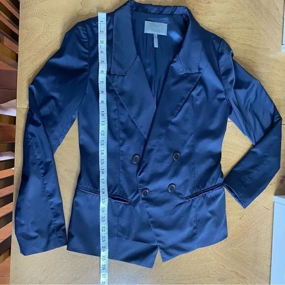 Theonne Navy Double Breasted Blazer Size Small