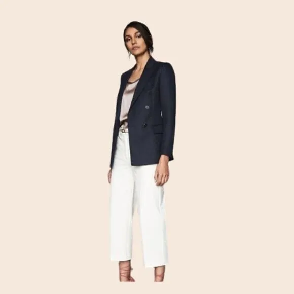 Theonne Navy Double Breasted Blazer Size Small