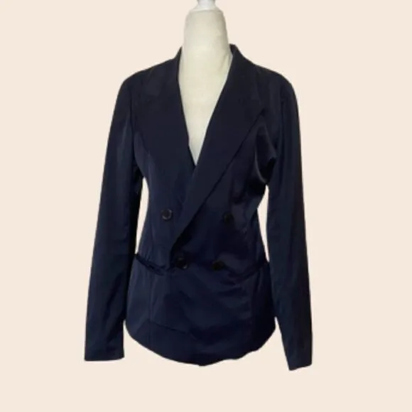 Theonne Navy Double Breasted Blazer Size Small