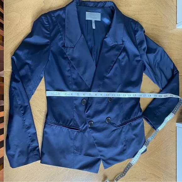 Theonne Navy Double Breasted Blazer Size Small